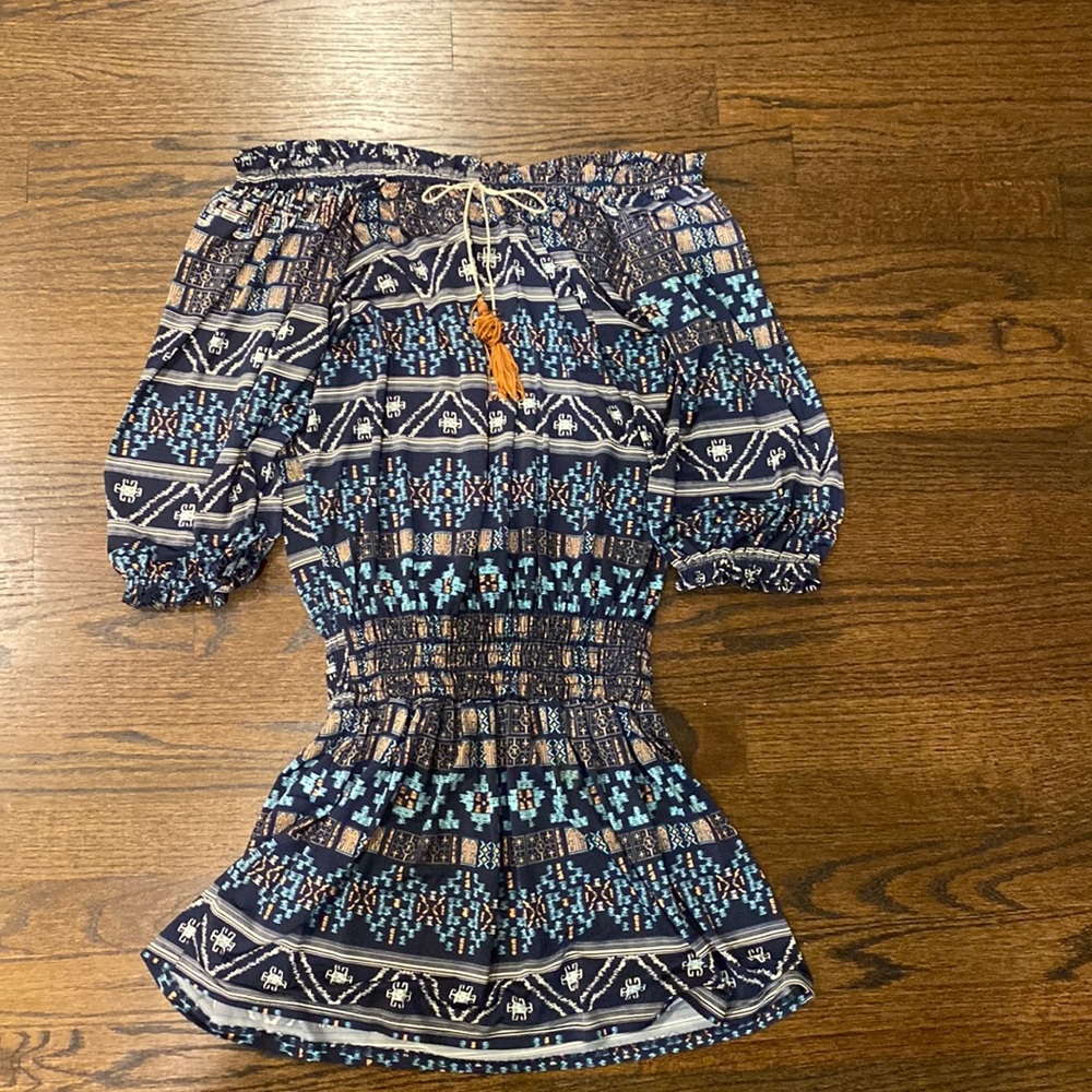 Misa Los Angeles Blue and White Mini Dress